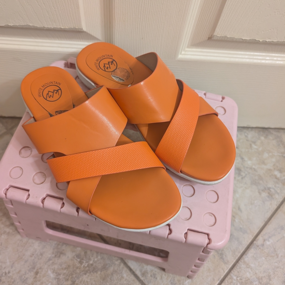 Orange Slide Sandals